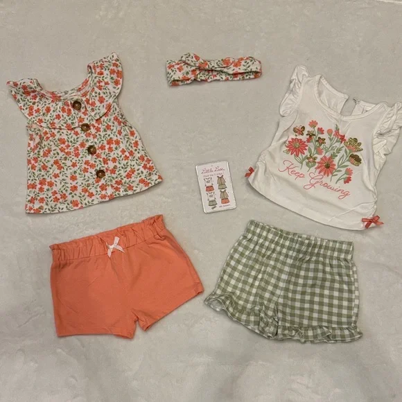 12 month Girls 2 Bundle outfit, Mix-Match & Headband - Picture 3 of 6